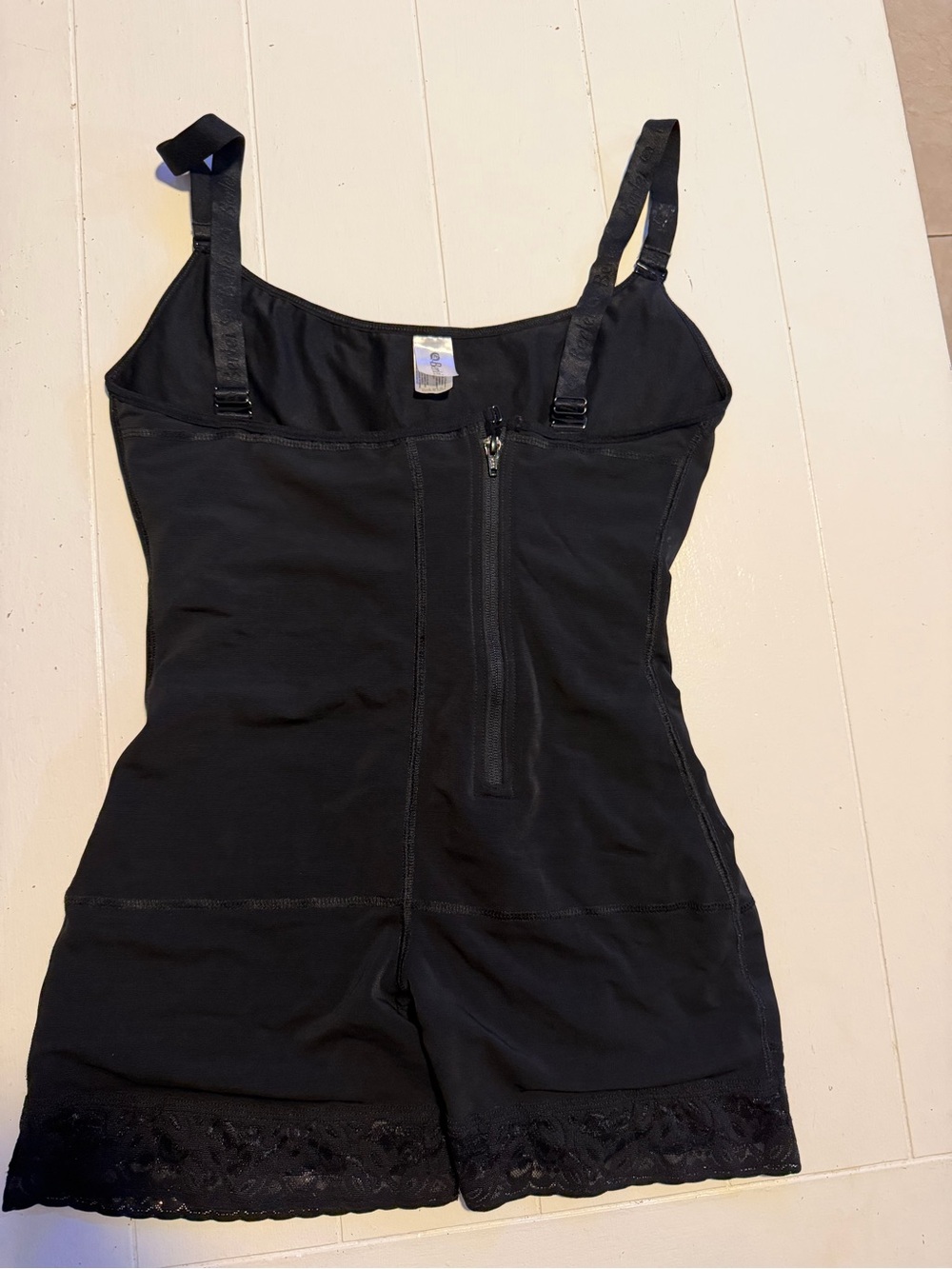 Black Shapewear Bodysuit with Front Zipper